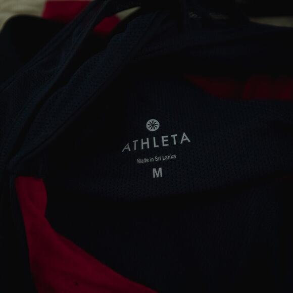 Athleta Size Medium M Essence CYA Support Pink Blue Strappy Back Bra Tank Top - Picture 5 of 8